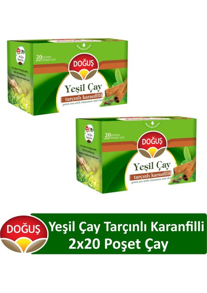 Karanfilli Tarçınlı Yeşil Çay 20"li 2 Adet