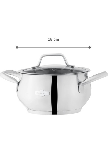 Vera Derin Tencere - Çelik - 16 cm