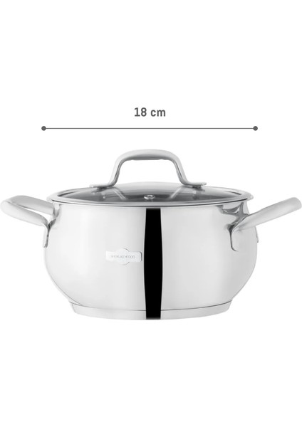 Vera Derin Tencere - Çelik - 18 cm
