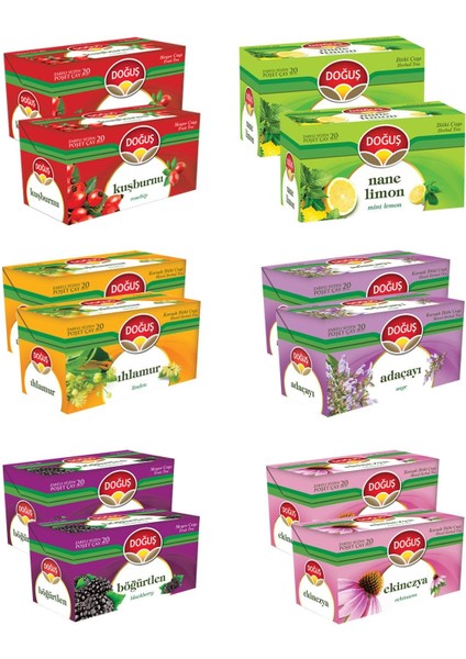 Bitki Çayları Fırsat Seti 6 Çeşit 12 Paket