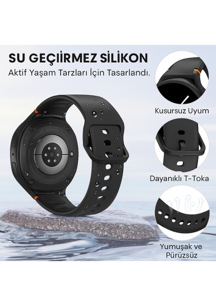 Galaxy Watch 8 / Classic / 2025 Serisi 40 mm / 44 mm / 46 mm Uyumlu Su Geçirmez Yumuşak Silikon Spor Kayış (20 mm) indirimleri