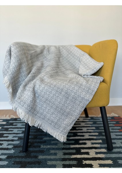 Ilmeki Destina Gri Koltuk Örtüsü / Yatak Örtüsü / Pike – 170X210 cm – %100 Geri Dönüştürülmüş Iplik – Şık ve Doğal Dokuma modelleri