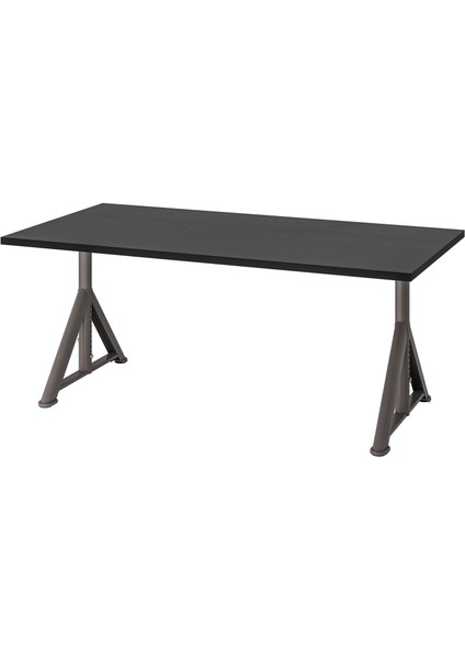 Idåsen Çalışma Masası 160 x 80 cm Siyah Koyu Gri Çelik Ayarlanabilir Kablo Düzenleyicili