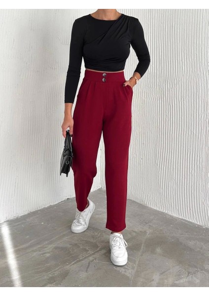 Örme Krep Pantolon Çift Düğmeli fiyatları
