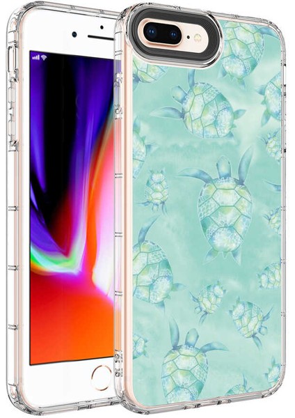 iPhone 7 Plus Uyumlu Kamera Korumalı Renkli Desenli Sert Silikon Cppl Korn KAPAK-NO13