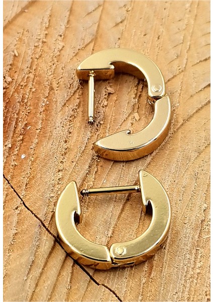 316 L Çelik Gold Renk Halka Küpe