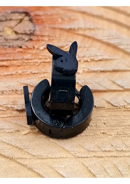 316 L Çelik Siyah Renk Unisex Figürlü Küpe