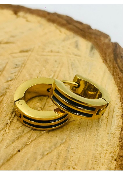 Gold Renk Figürlü Çelik Küpe