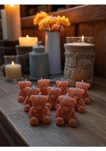 20 Adet Ayıcık Mum Kına, Söz, Nişan, Nikah, Düğün, Bebek, Babyshower, Doğum Günü Hediyelik Mumlar