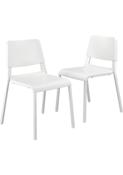 Teodores Mutfak Sandalyesi 46 x 80 cm 2 Adet Beyaz Plastik Kolay Temizlenir