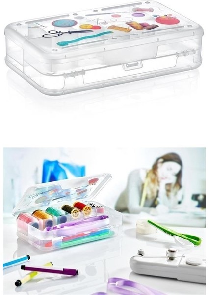 Buffer® Çift Taraflı Bölmeli Hobi Dikiş Kutusu Ardunio Malzeme Kutusu indirimleri