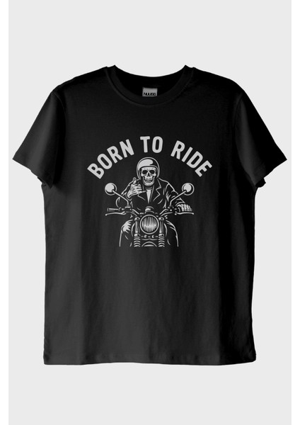 Born To Rıde Motosiklet Temalı Baskılı Siyah Tişört (Xxl)