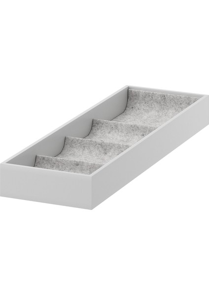 Komplement Raf Içi Bölmeli Ünite 15 x 53 x 5 cm Açık Gri Yumuşak Düzenleyici Takı Organizer