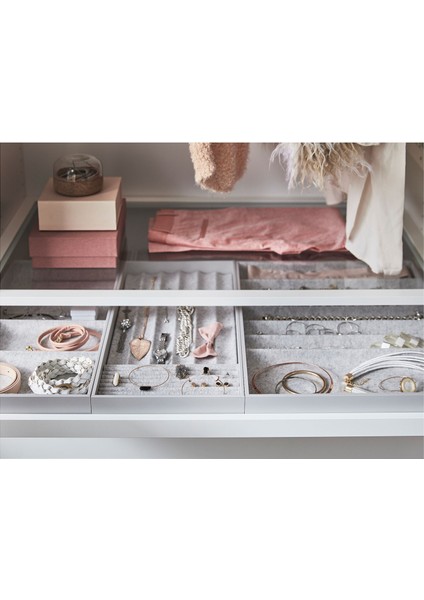 Komplement Raf Içi Bölmeli Ünite 15 x 53 x 5 cm Açık Gri Yumuşak Düzenleyici Takı Organizer fırsatları