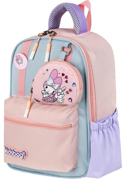 Kız Çocuk Anaokulu Sırt Çantası Melodi-Labubu Kreş Çantası 33*25 cm Ortopedik Su Itici Kumaş modelleri