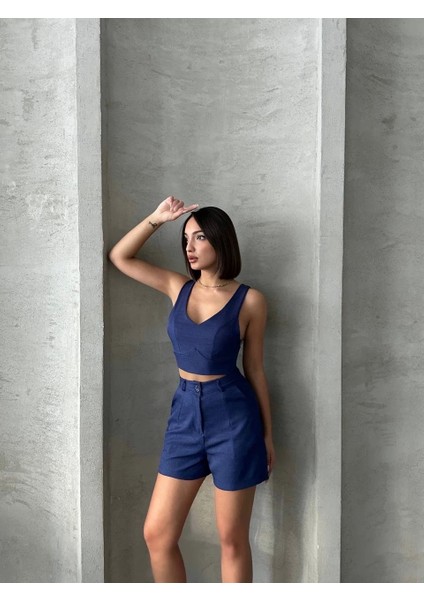 Şortlu Keten Takım S255014 modelleri