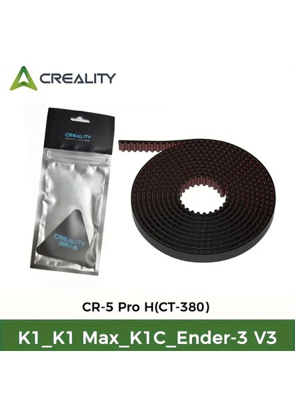 Orjinal Crealıty 1.8m Senkron Kayış Değişim Seti - Ender-3 V3 / Cr-5 Pro H / K1 / K1 Max / K1C Uyumlu Triger Kayışı CT-380 modelleri