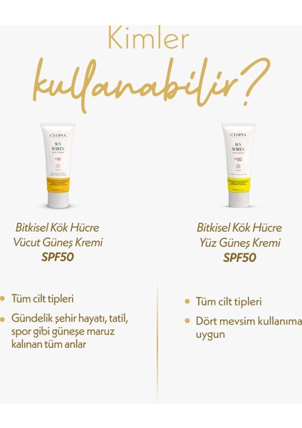 Güneş Bakım Seti Spf 50+ Uva & Uvb Koruma Bitkisel Kök Hücre Mineral Filtre Zinc Oxide fırsatları