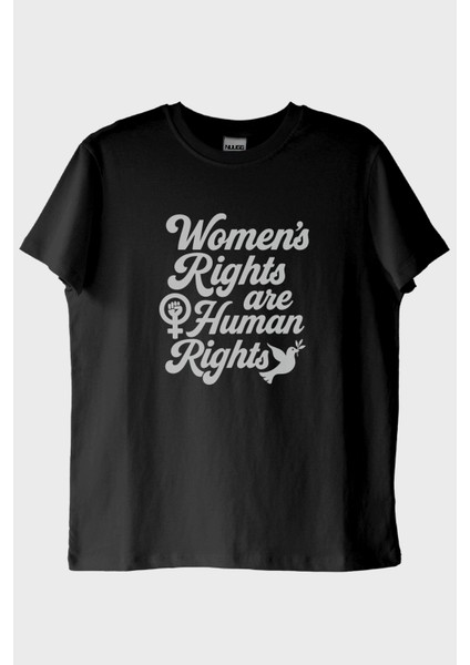 WOMEN&#039;S Rights Baskılı Feminist Siyah Tişört (Xl)