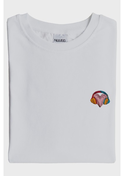 Renkli Kulaklık Kalpli Müzik T-Shirt (Xxl)