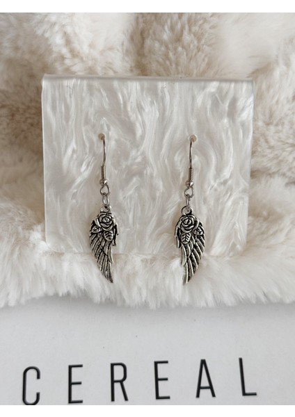 Vintage Gül Kanat Küpe, Retro Küpe