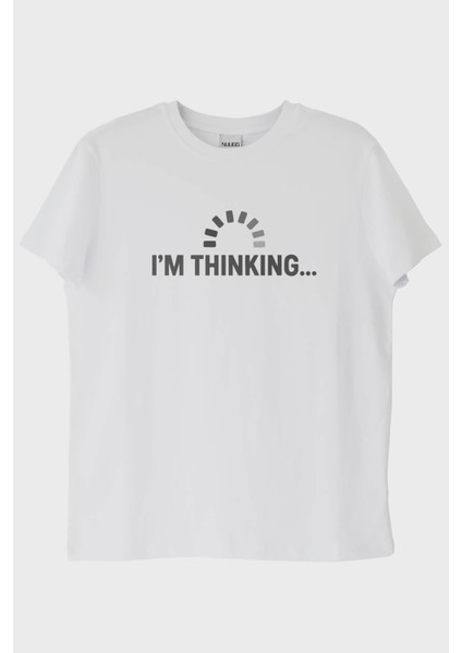 I&#039;M Thinking Baskılı Teknik Mizahi Beyaz Tişört (Xl)