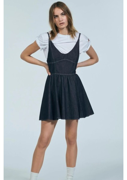 Allbucks Zara, Denim Volanlı Mini Elbise Trf ABZRA1084