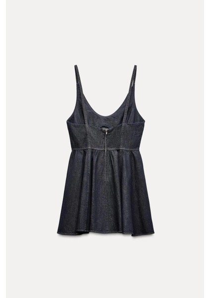 Allbucks Zara, Denim Volanlı Mini Elbise Trf ABZRA1084 fiyatları