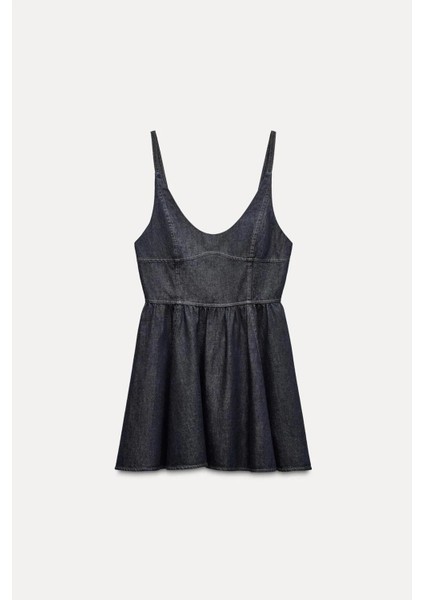 Allbucks Zara, Denim Volanlı Mini Elbise Trf ABZRA1084 fırsatları