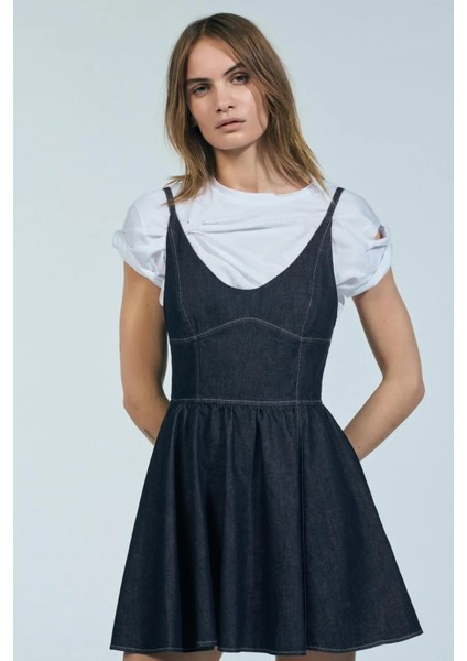 Allbucks Zara, Denim Volanlı Mini Elbise Trf ABZRA1084 indirimleri