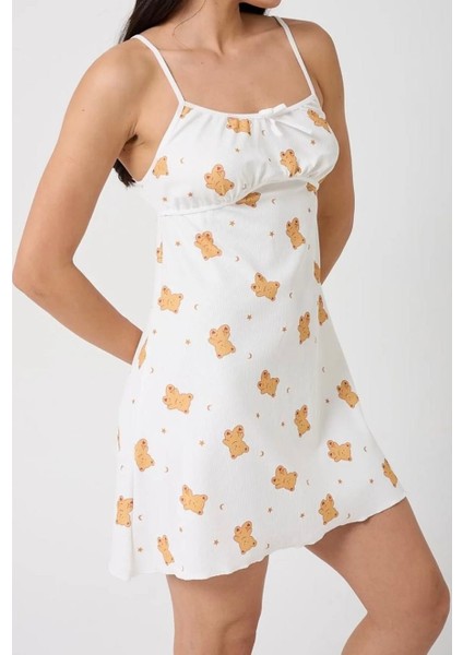 Kadın Askılı Pijama Elbise