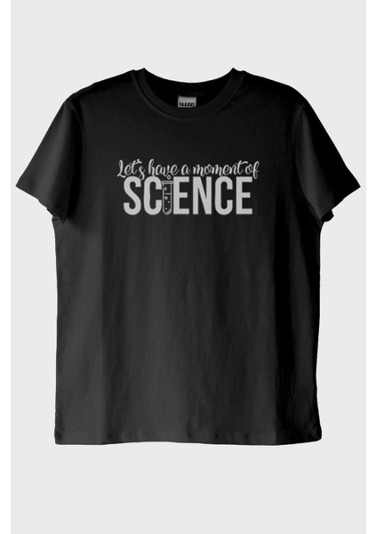 LET&#039;S Have A Moment Of Science Baskılı Siyah Tişört (Xxl)