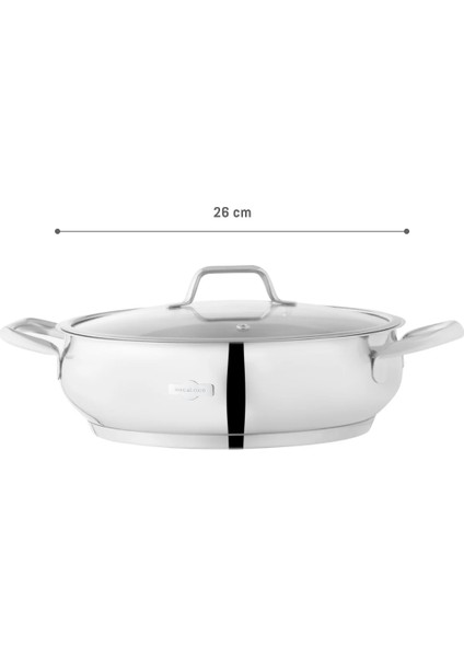 Vera Kısa Tencere - Çelik - 26 cm