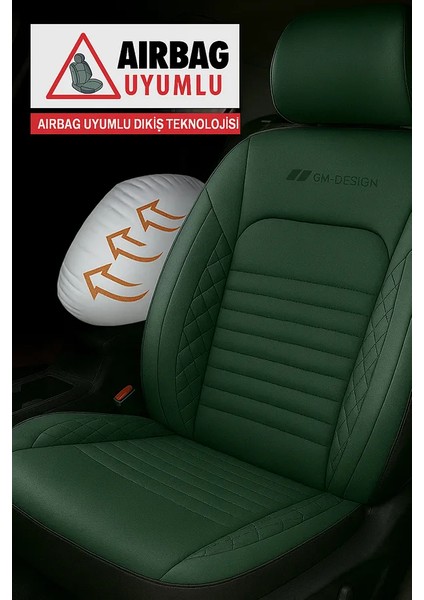 Suzuki Swiftı (Facelift 2013) 1.2 (94 Hp) 4x4 5d 2014 Uyumlu Deri Oto Kılıfı Tam Set Yeşil modelleri
