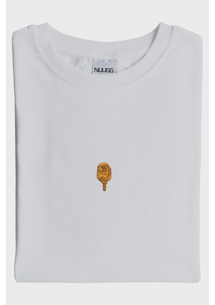 Altın Mikrofon Işlemeli Müzik T-Shirt (L)