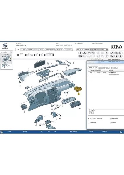 Volkswagen Polo Ile Uyumlu (2010 >2015) Ön Göğüs Klima Havalandırma Izgarası. Sağ Taraf 6R0819704N fiyatları