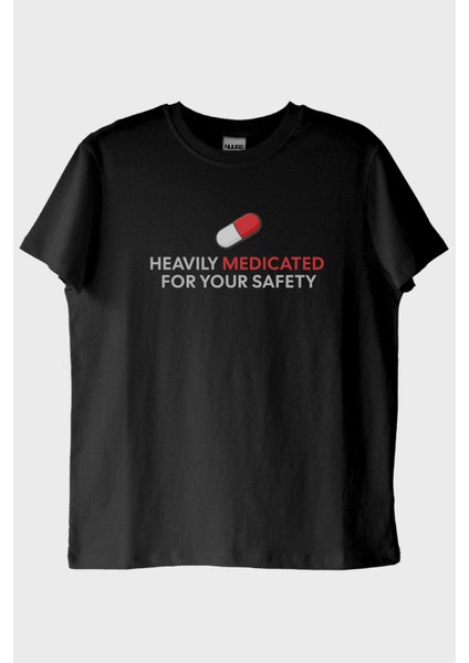 Heavily Medicated Baskılı Mizahi Siyah Tişört (Xl)