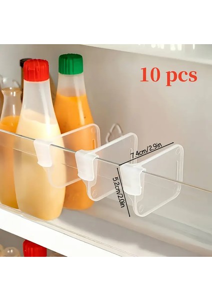 10'lu Şeffaf Plastik Buzdolabı Kapak Içi Ayırıcı Seti | Raf Düzenleyici Organizer | Mutfak Dolap Içi Aksesuar modelleri
