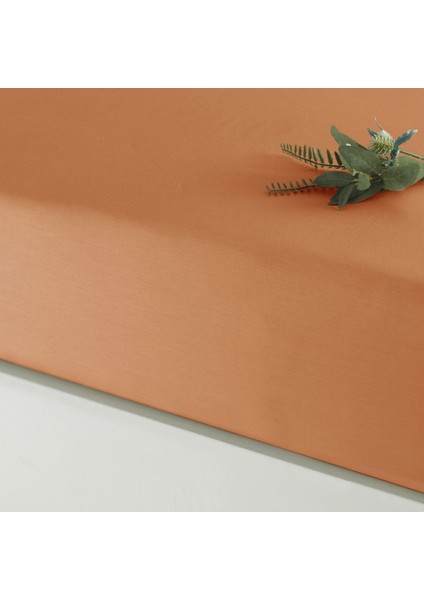 Mix&match Pamuk Saten Tek Kişilik Lastikli Çarşaf Turuncu