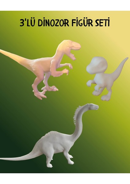 3'lü Dinozor Figür Seti-Boyanabilir Dinazor Figür Oyuncaklar fiyatları