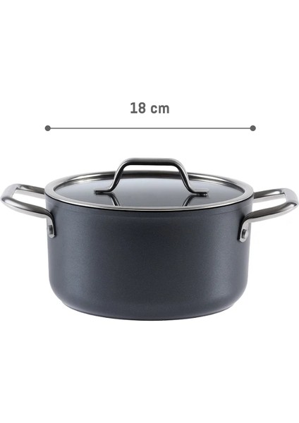 Titanium Profesional Derin Tencere - Antrasit - 18 cm indirimleri