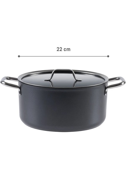 Titanium Profesional Derin Tencere - Antrasit - 22 cm indirimleri