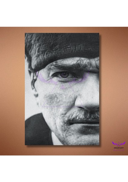 Tekli Dikey Kanvas Ofis Tablosu Yakın Çekim Atatürk Portresi fiyatları