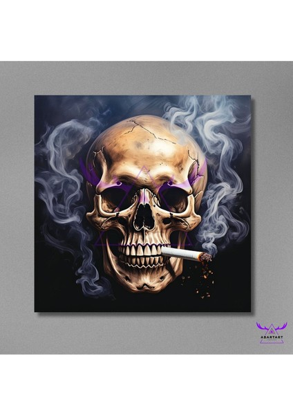 Tekli Kare Kanvas Modern Duvar Tablosu Dumanlar Içinde Kalan Kuru Kafa fiyatları