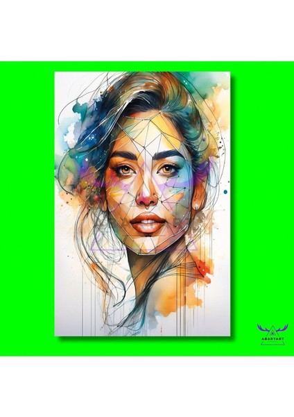 Tekli Dikey Kanvas Çok Renkli Geometrik Şekilli Kadın Tasarımı fiyatları