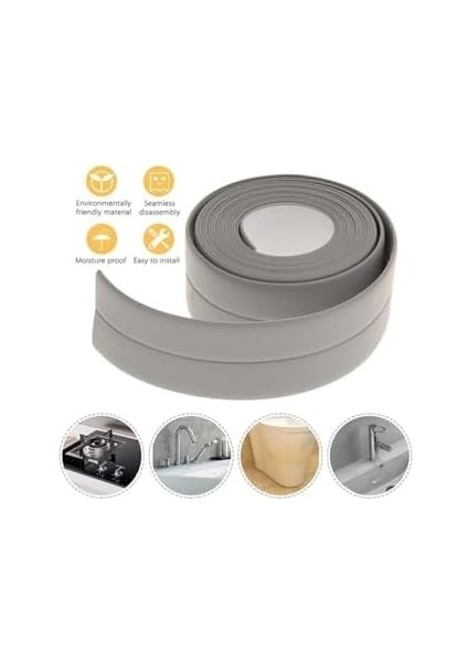 Gri Duş Pvc Lavabo Küvet Tezgah Kenar Banyo Mutfak Pencere 3,2 mt Su Sızdırmaz Geçirmez Yalıtım Bant modelleri