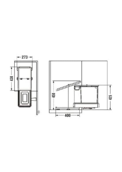 Dolap Içi Raylı Çöp Kovası 21500 20 Litre modelleri