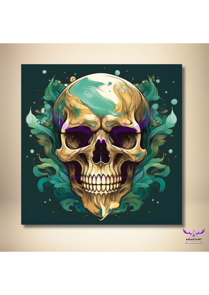 Tekli Kare Kanvas Modern Duvar Tablosu Gülümseyen Kuru Kafa fiyatları