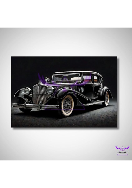 Tekli Yatay Kanvas Duvar Tablosu Antika Klasik Model Siyah Araba fiyatları