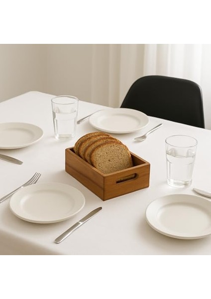 Akasya Ağacından Ahşap Ekmeklik, Akasya Ekmek Sunum Sepeti, Ekmek Sunum Kutusu 25X14X8 cm modelleri
